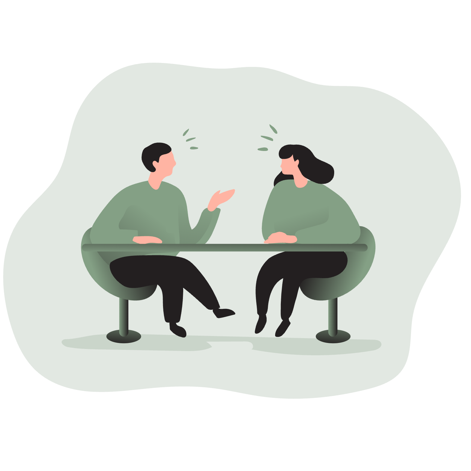 image showing two people talking