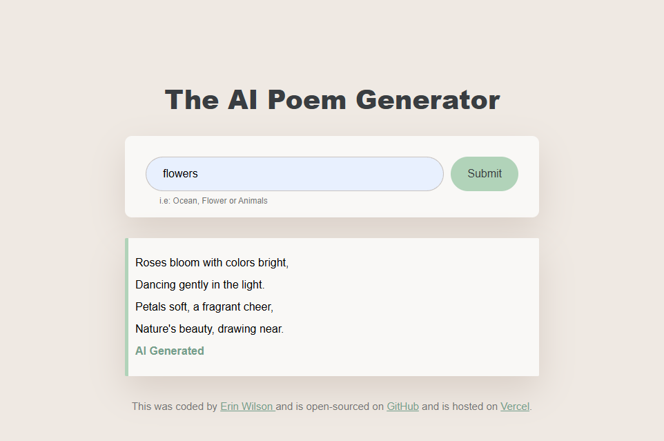 Poem generator project