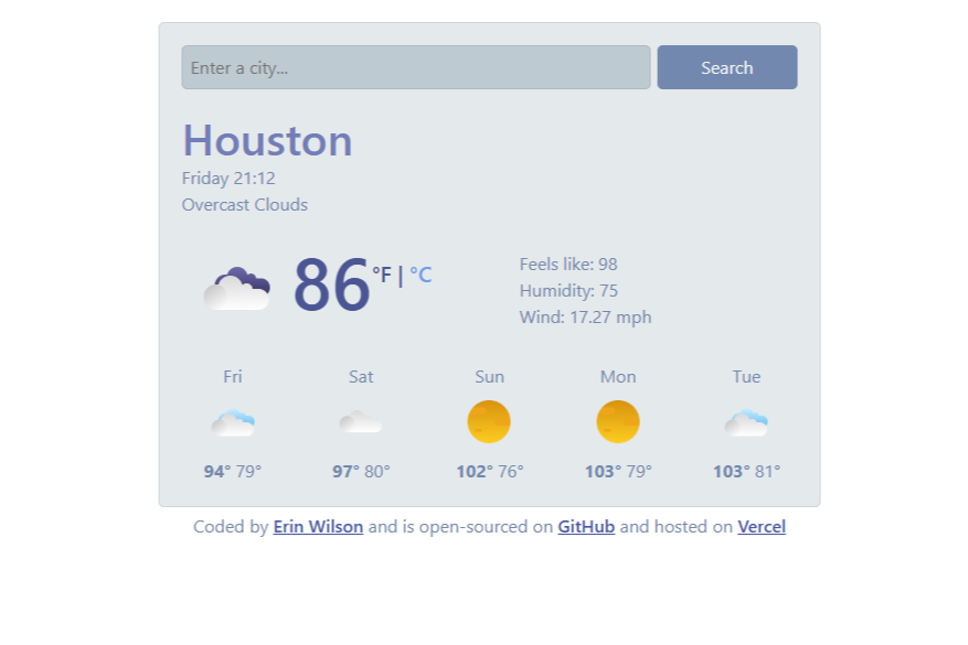 React Weather Project